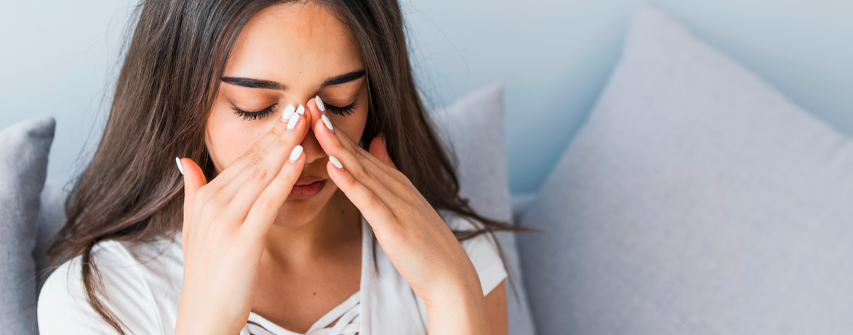 Woman with sinus issues