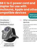 Adaptador y cable de alimentación para EE. UU. de SinuSauna